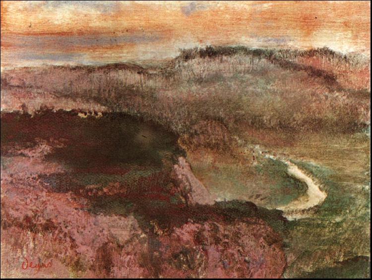 Edgar Degas Landscape with Hills